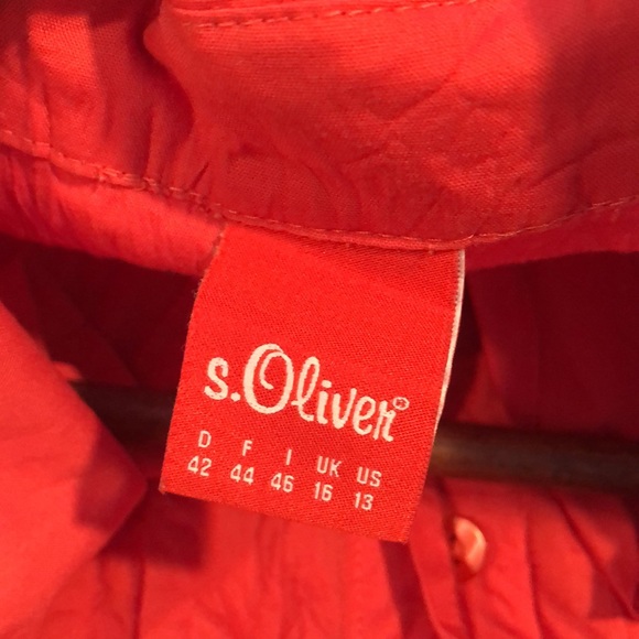 Red long sleeve blouse with stitching, crinkled look, sOliver, EUR 42/US12 - Picture 9 of 11